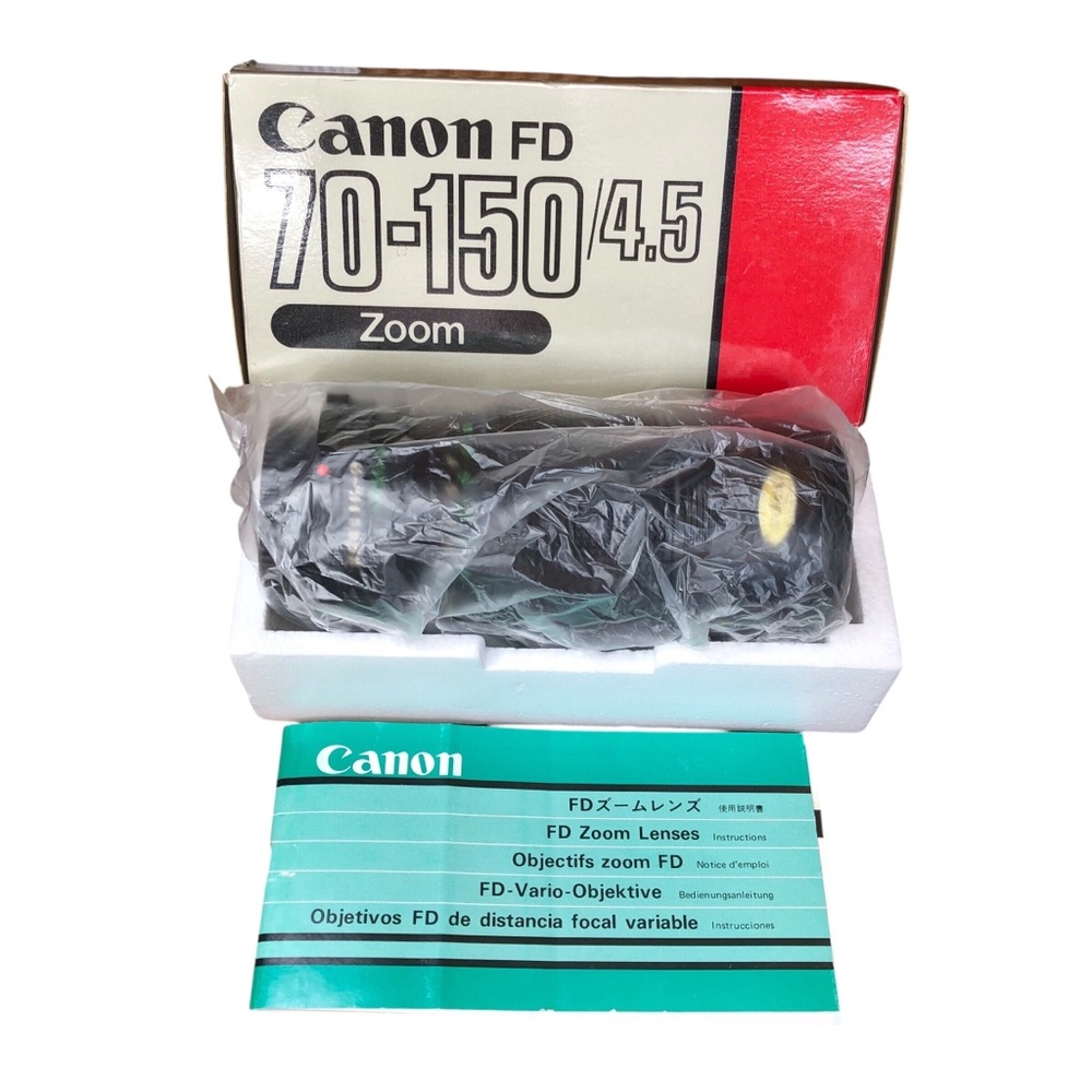 Vintage Canon FD 70-150/4.5 Zoom Lens Original Box Instruction Manual Very Good